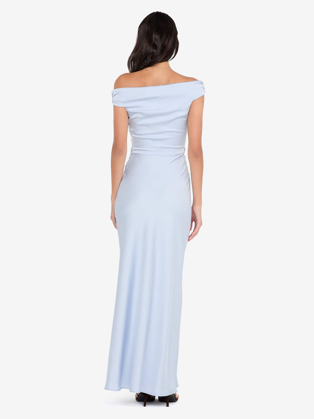 ETERNITY OFF SHOULDER MAXI - DUSTY BLUE