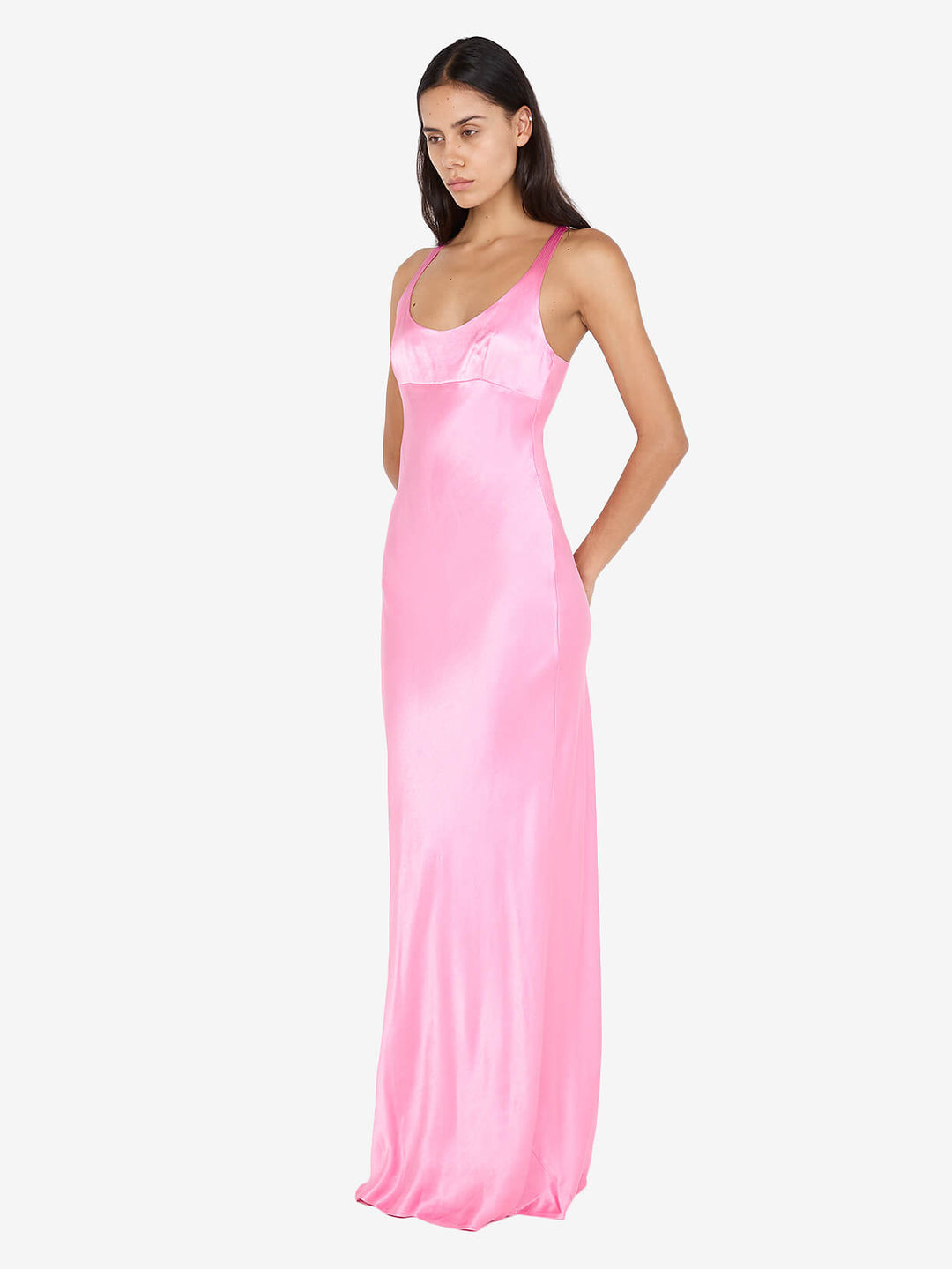 MAXINA CROSSOVER DRESS - CANDY PINK