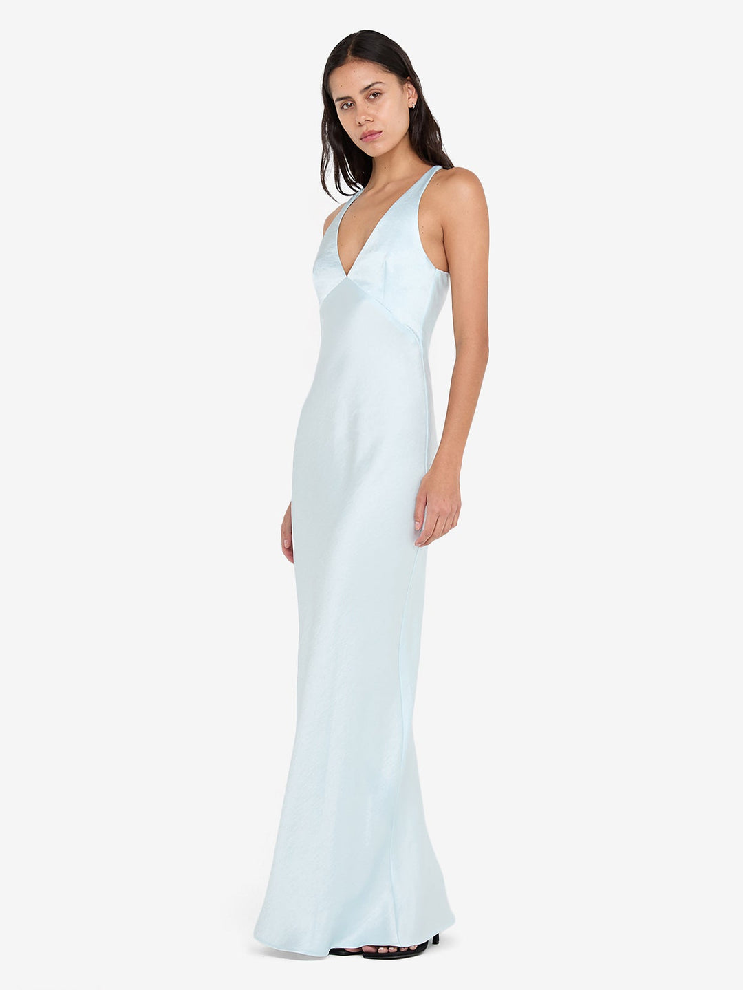 THE DREAMER V NECK DRESS - ARCTIC BLUE