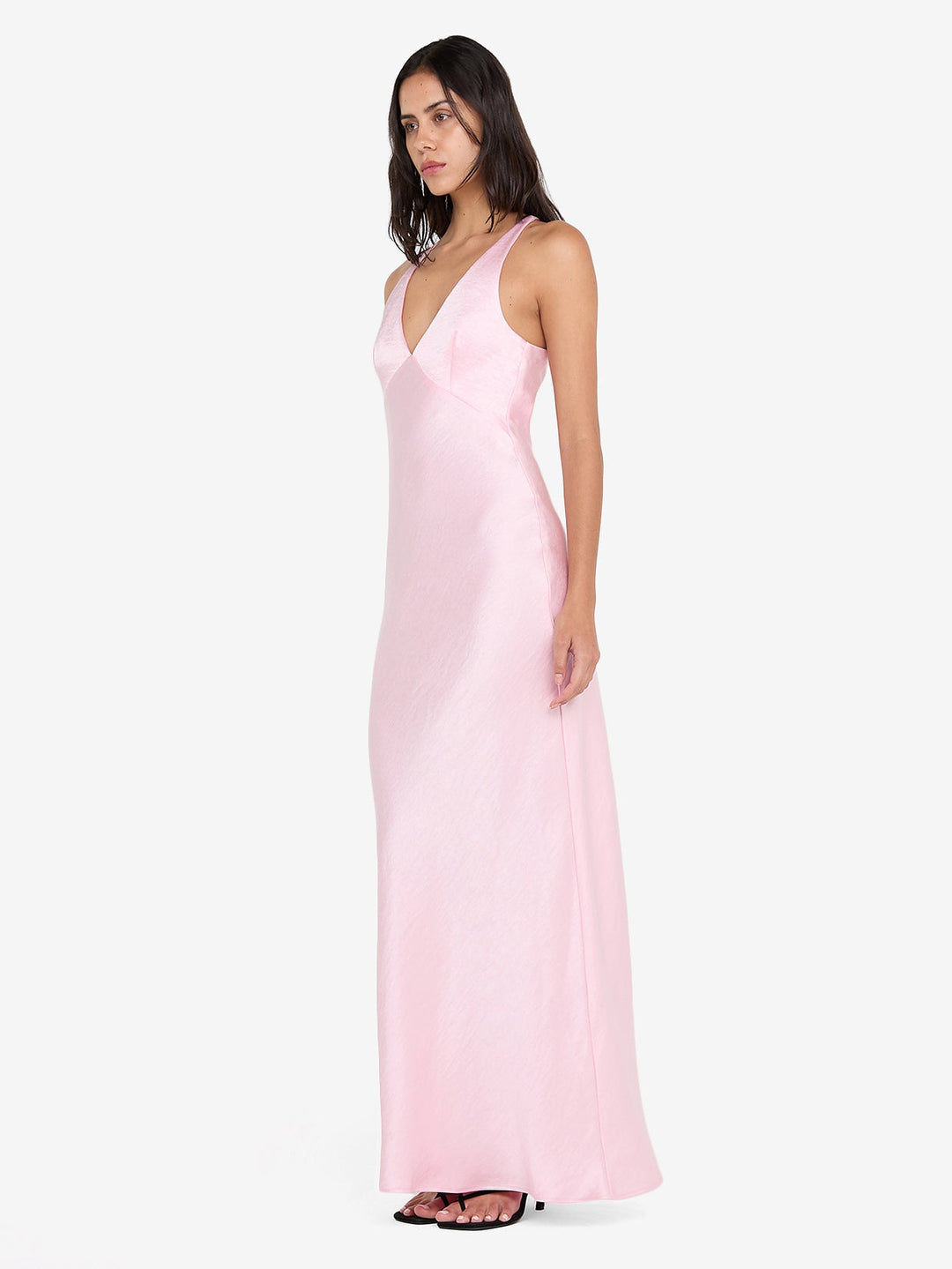 THE DREAMER V NECK DRESS - POWDER PINK