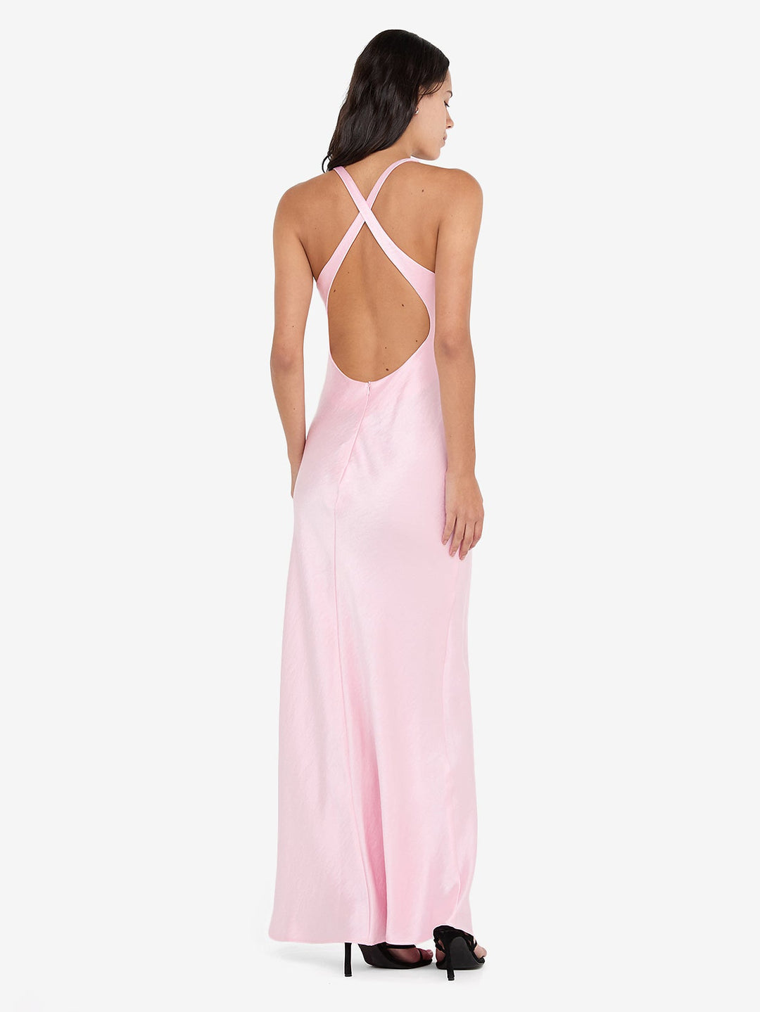 THE DREAMER V NECK DRESS - POWDER PINK