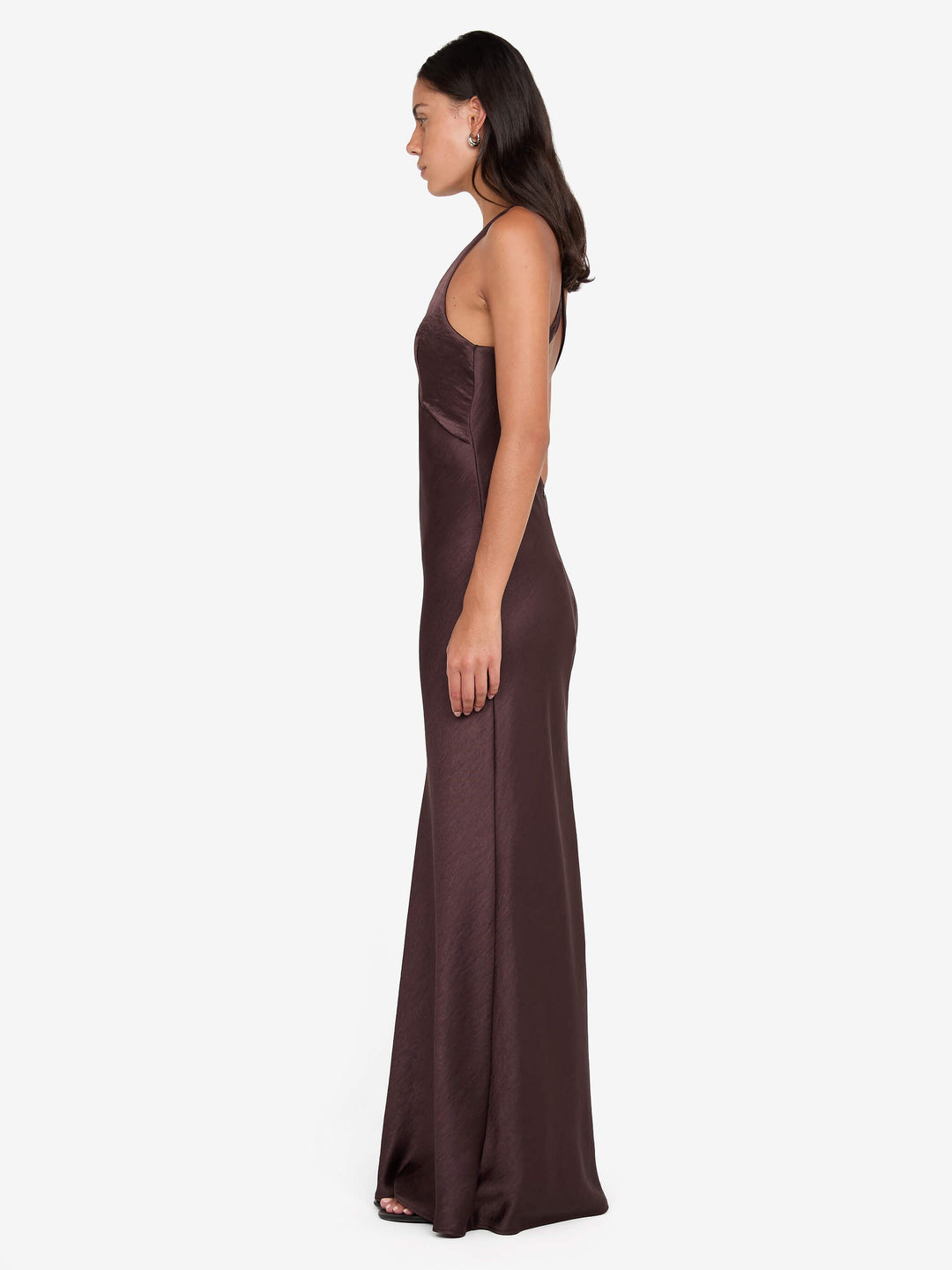 THE DREAMER V NECK DRESS - DARK CHOCOLATE