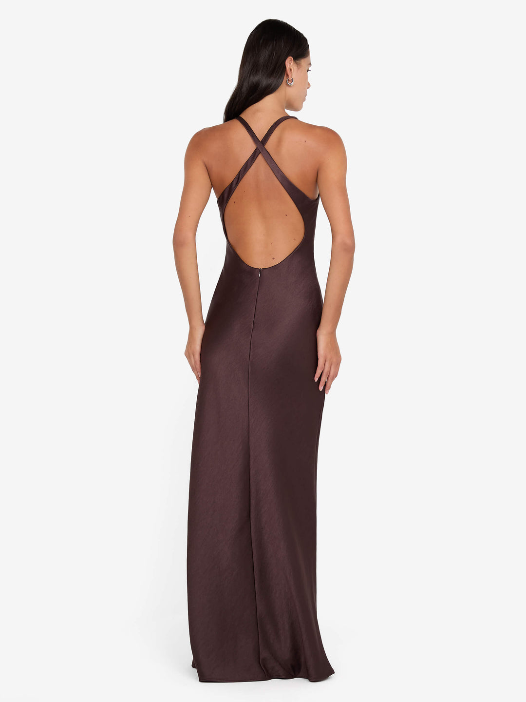 THE DREAMER V NECK DRESS - DARK CHOCOLATE