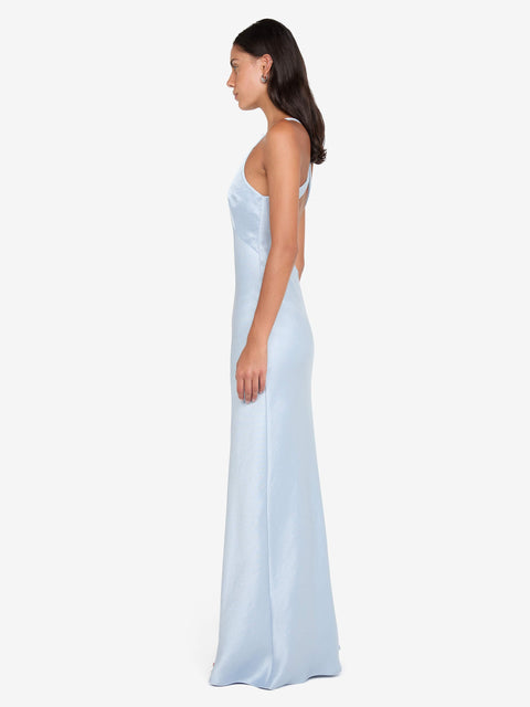 THE DREAMER V NECK DRESS - DUSTY BLUE