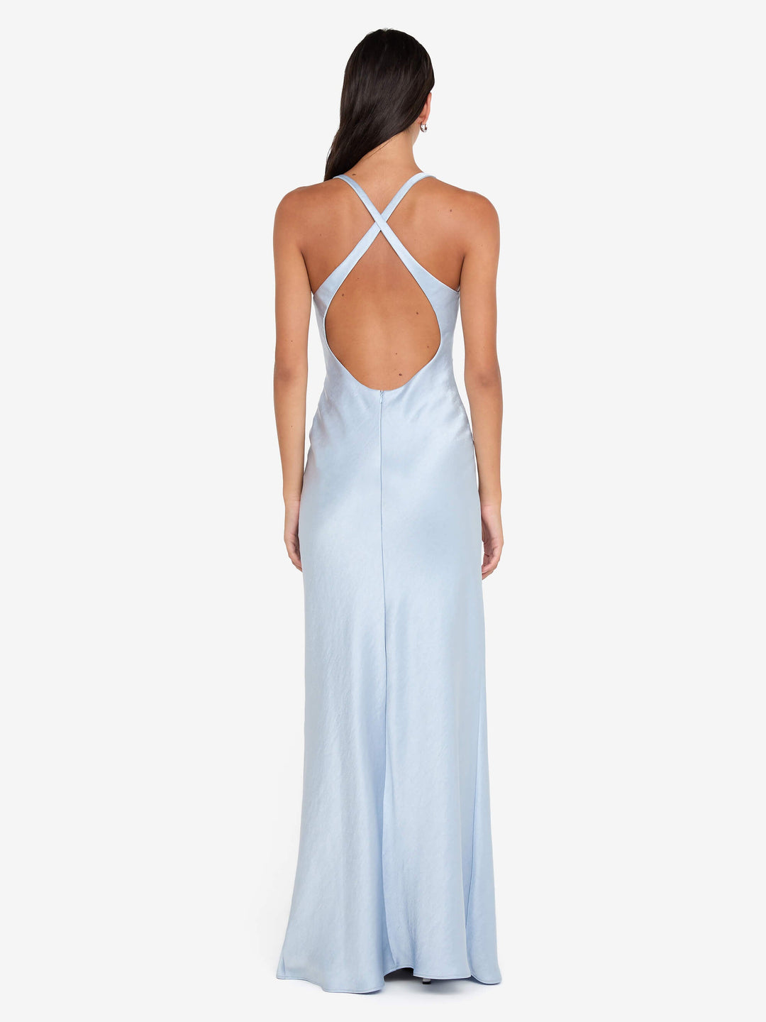 THE DREAMER V NECK DRESS - DUSTY BLUE