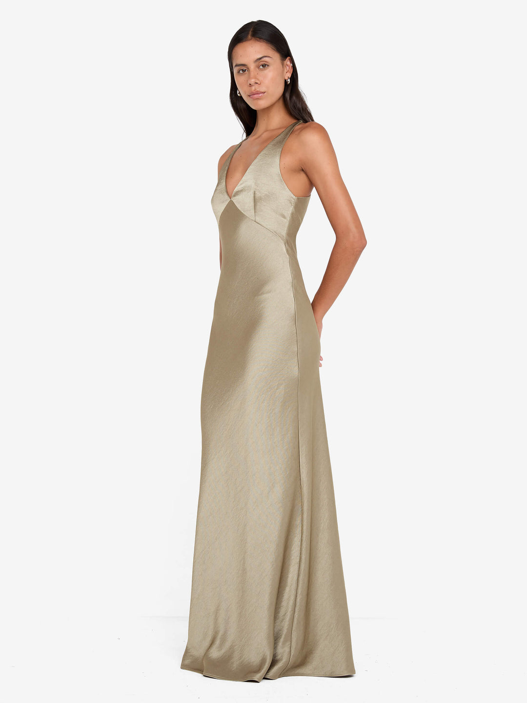 THE DREAMER V NECK DRESS - SAGE