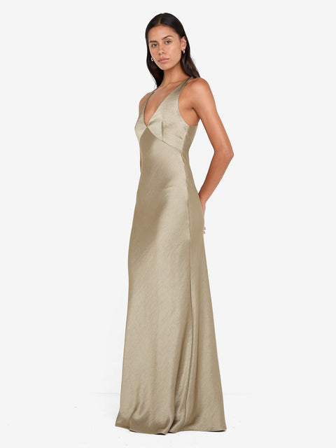 THE DREAMER V NECK DRESS - SAGE