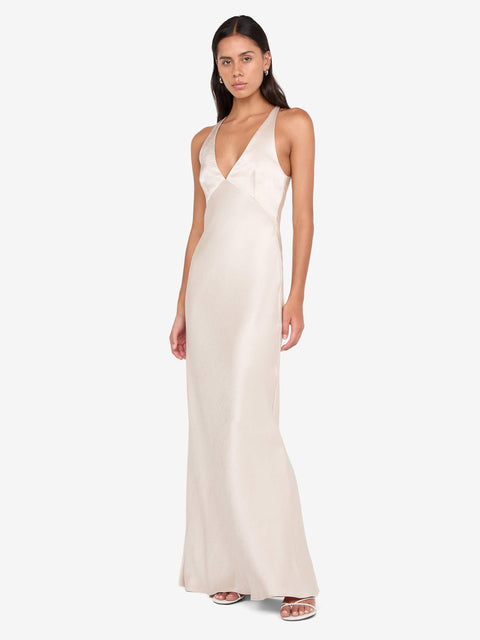 THE DREAMER V NECK DRESS - SAND