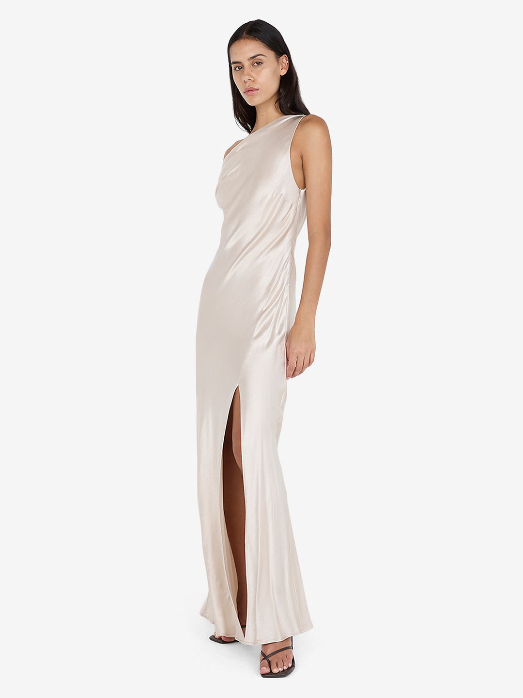 SOL ASYM DRESS - SAND