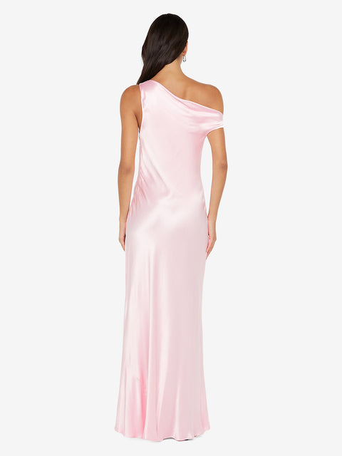 SOL ASYM DRESS - POWDER PINK
