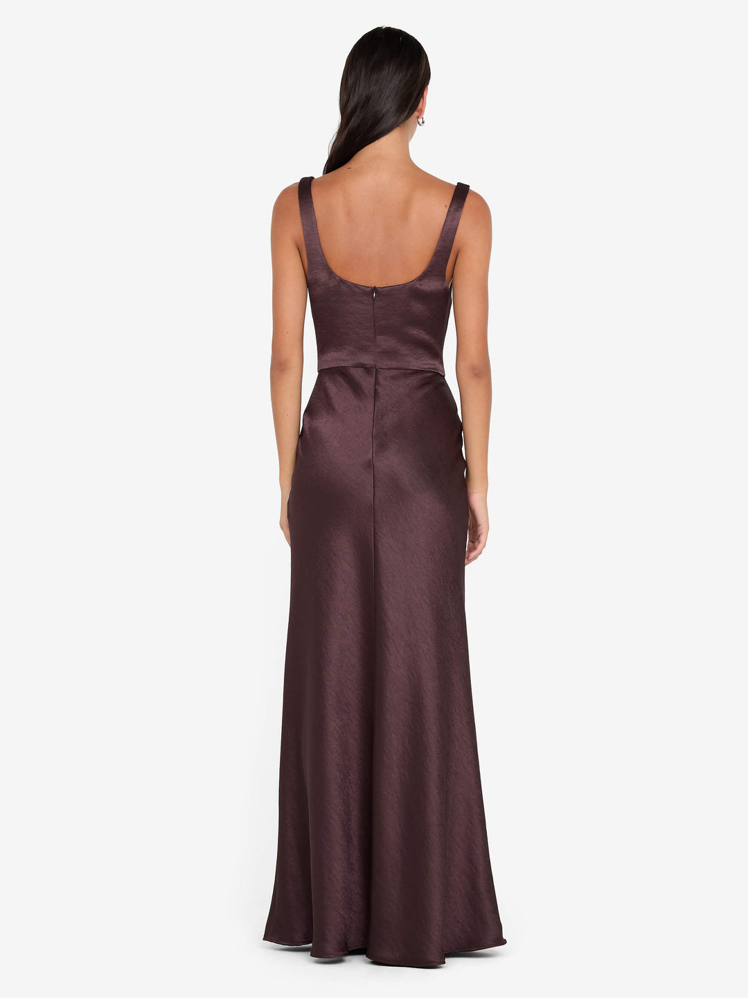 AUSTEN COWL NECK MAXI DRESS - DARK CHOCOLATE