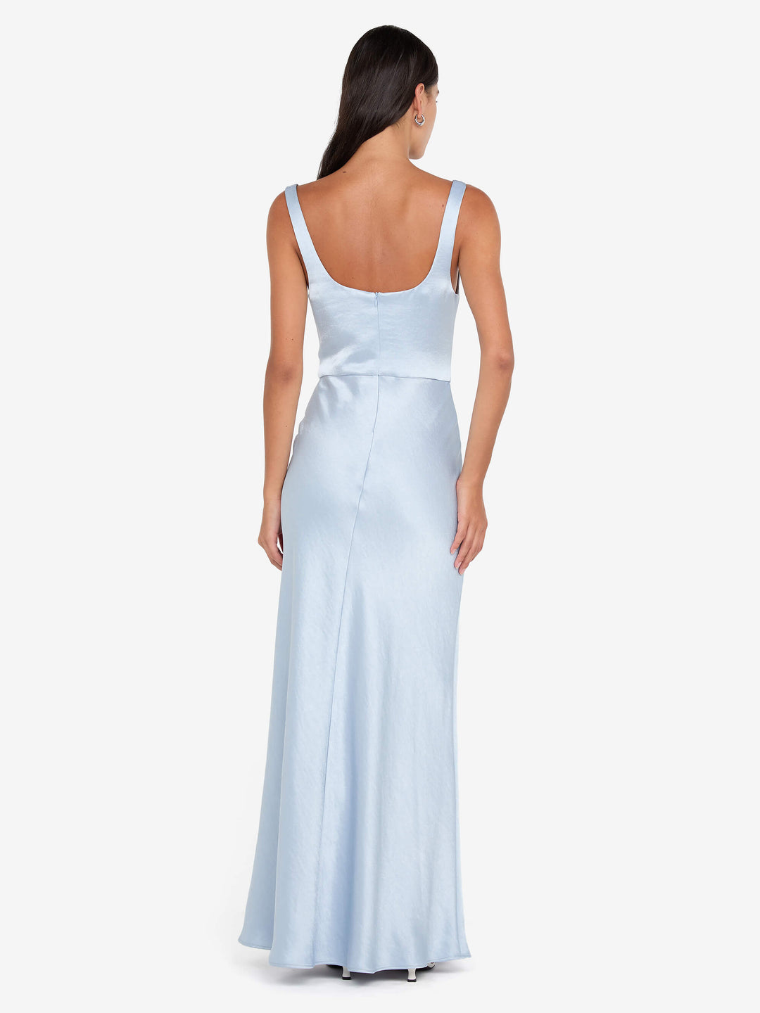 AUSTEN COWL NECK MAXI DRESS - DUSTY BLUE