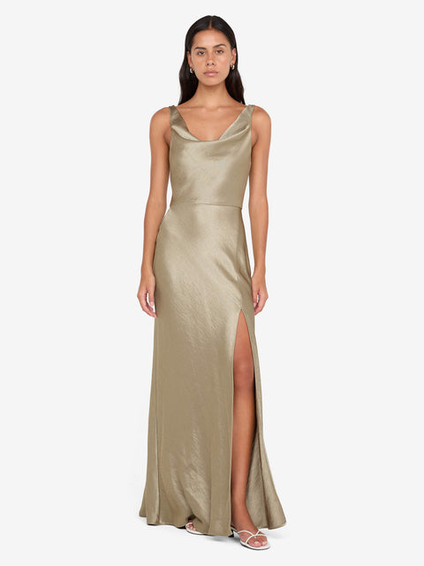 AUSTEN COWL NECK MAXI DRESS - SAGE