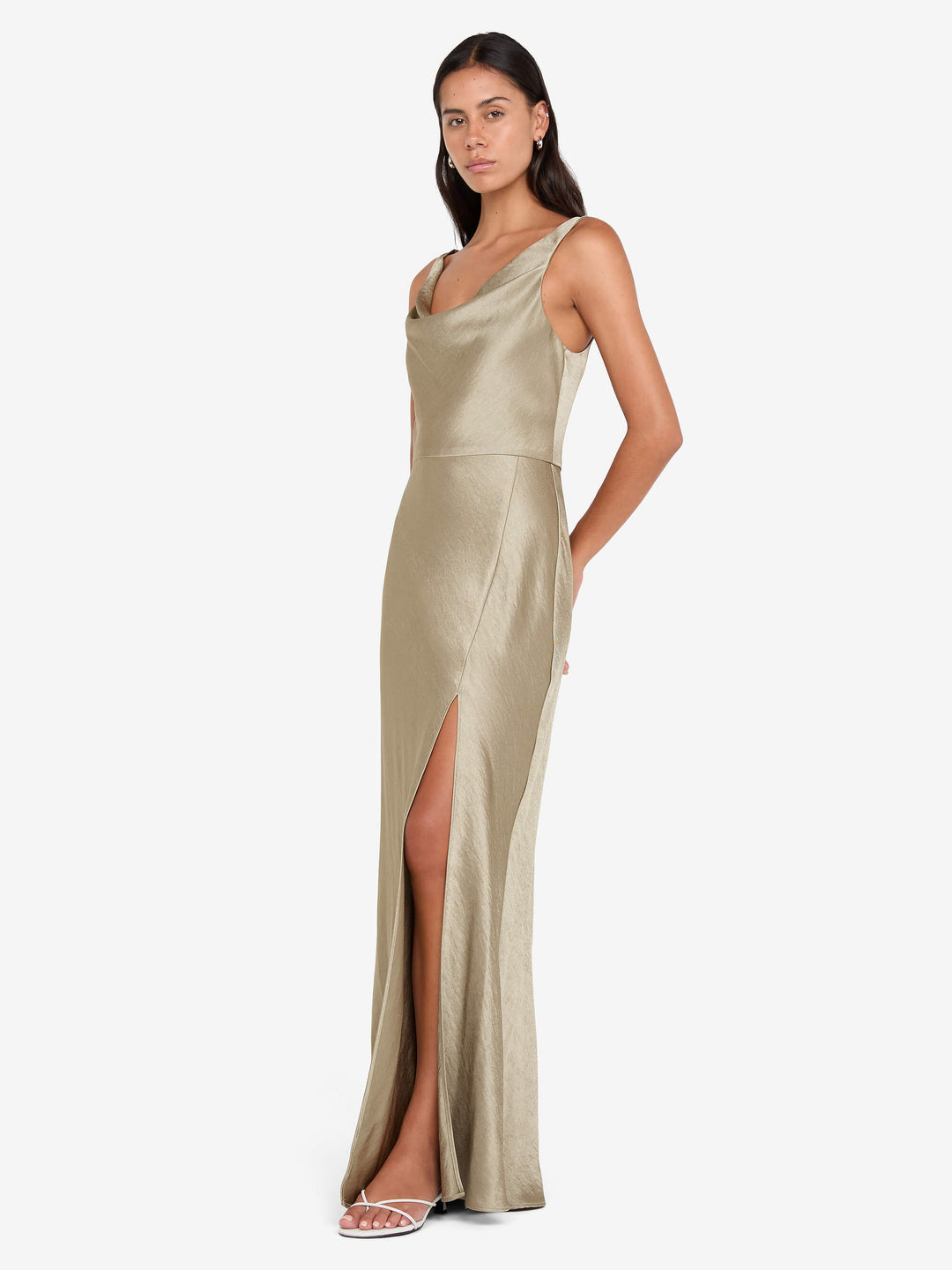 AUSTEN COWL NECK MAXI DRESS - SAGE