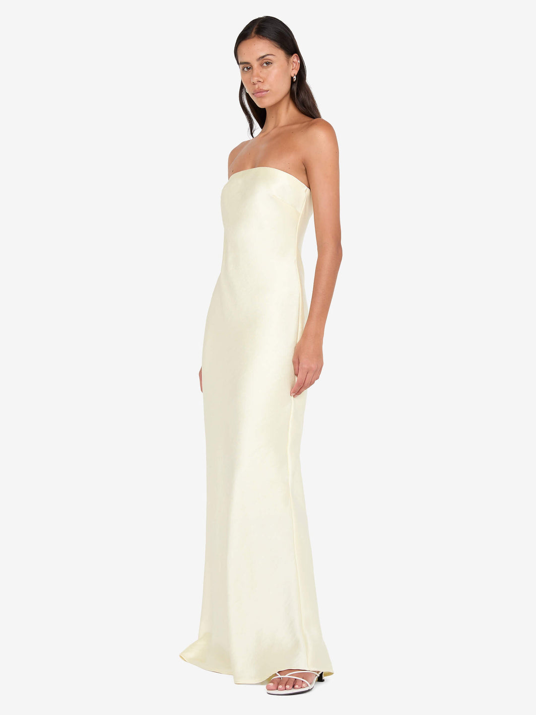 AUSTEN STRAPLESS MAXI DRESS - ICE YELLOW
