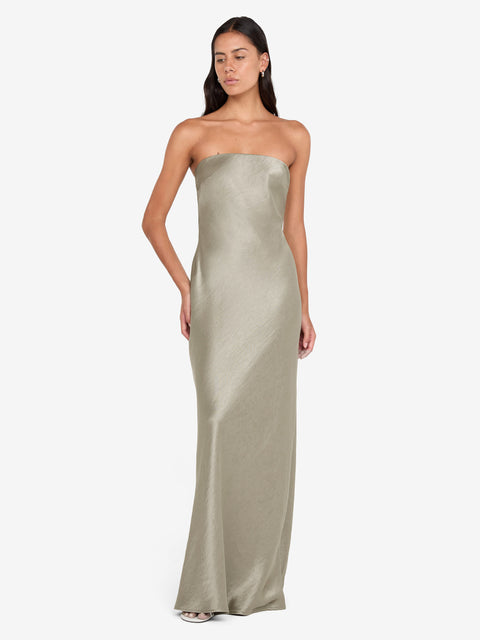 AUSTEN STRAPLESS MAXI DRESS - SAGE