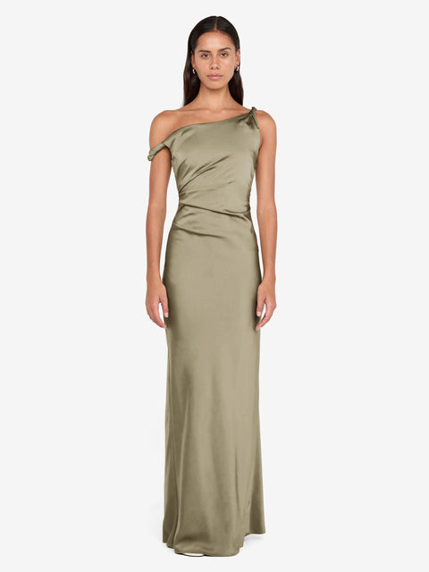LUNETTA TWIST STRAP DRESS - SAGE