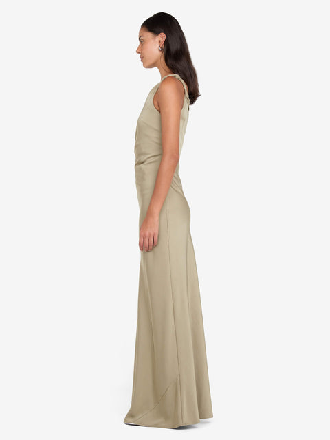 LUNETTA TWIST STRAP DRESS - SAGE