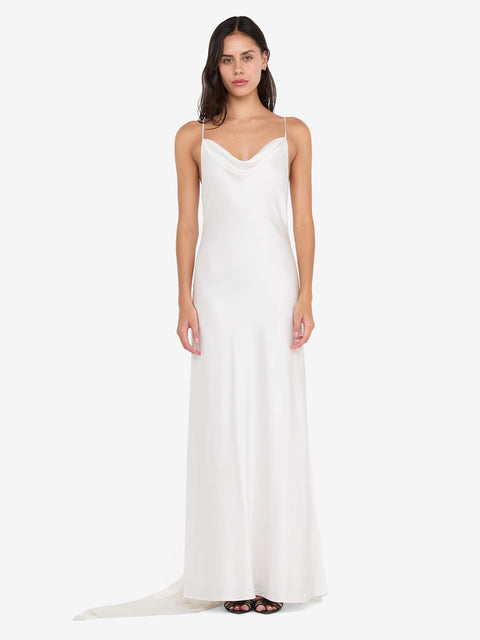 BENNET COWL GOWN - WHITE
