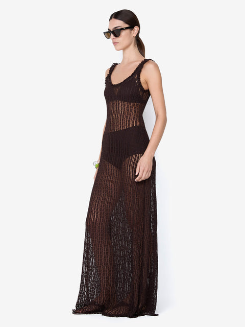 EMARETTA SCOOP MAXI DRESS - DARK CHOCOLATE