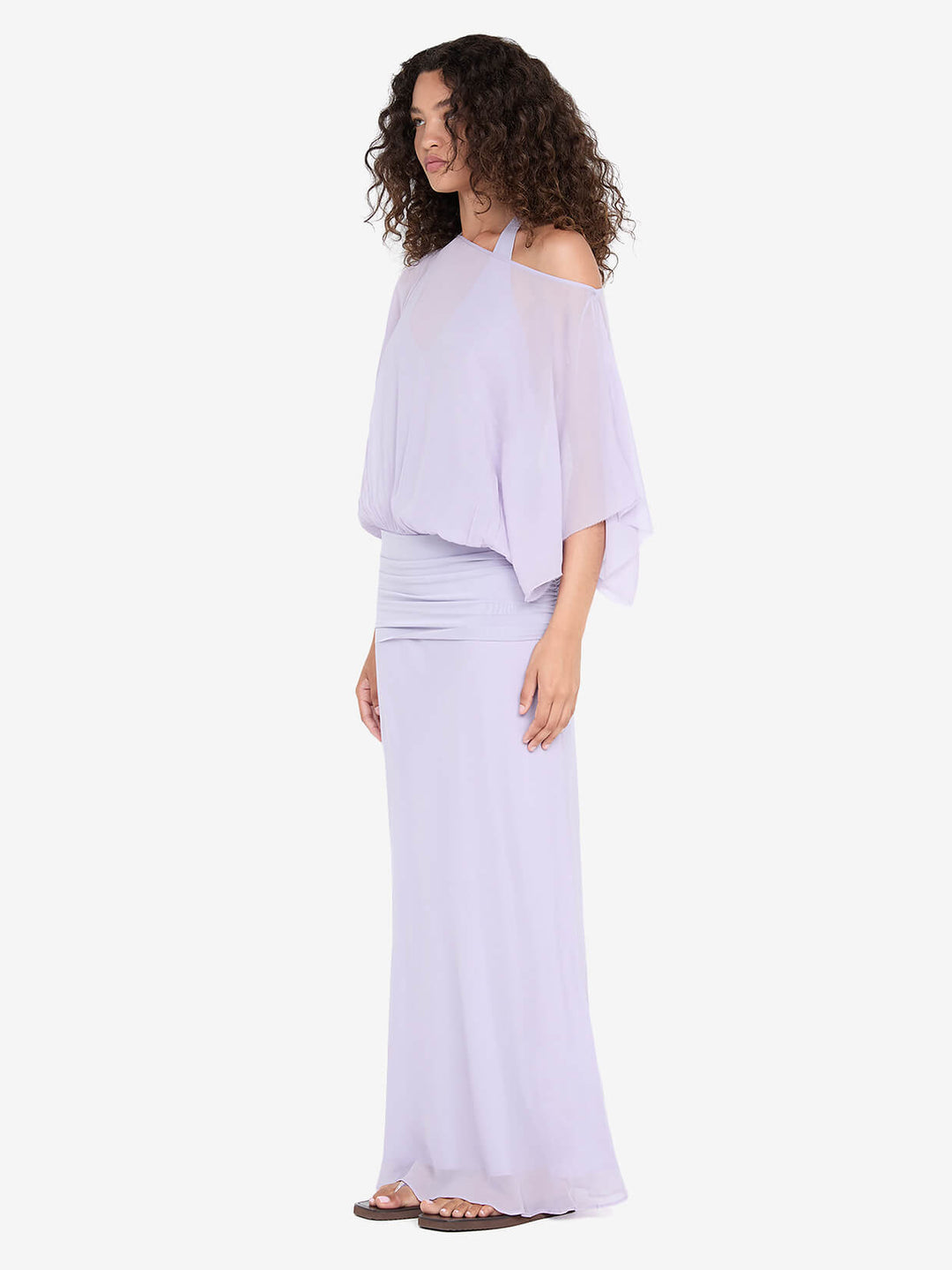 DELILAH OVERLAY MAXI DRESS - WISTERIA