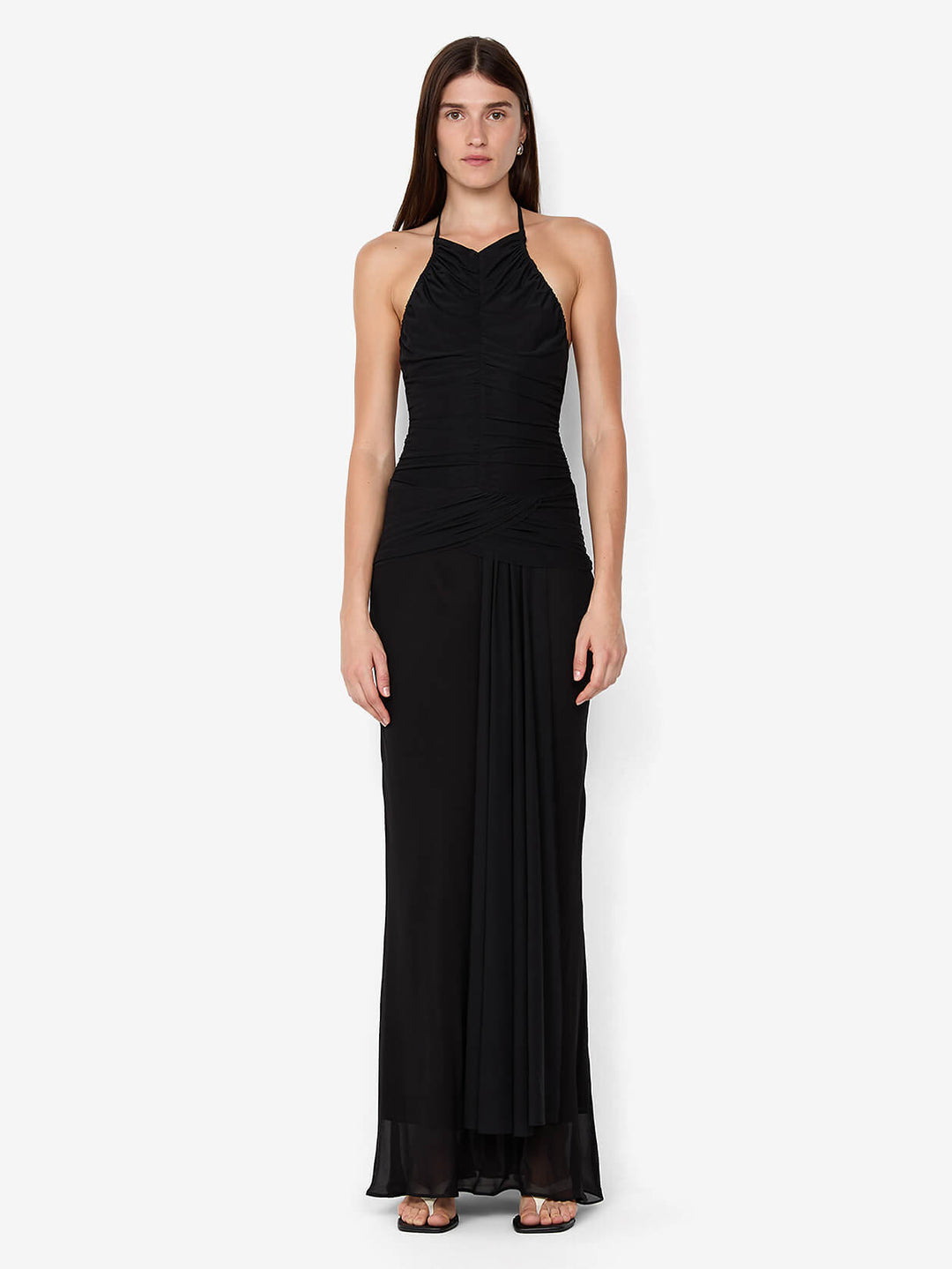 sachin and babi light blue dress DELILAH HALTER MAXI DRESS - BLACK