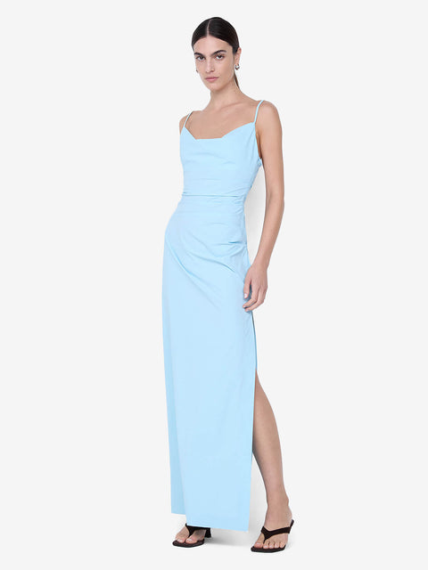 LYANA COWL NECK MAXI DRESS - SKY BLUE