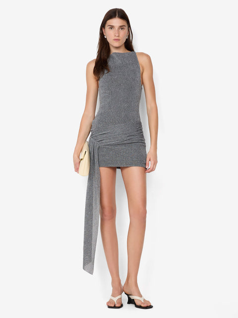 ASTRA DRAPE MINI DRESS - CHROME