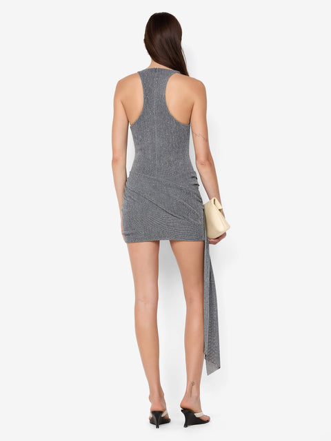 ASTRA DRAPE MINI DRESS - CHROME