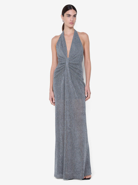 ASTRA DRAPE MAXI DRESS - CHROME