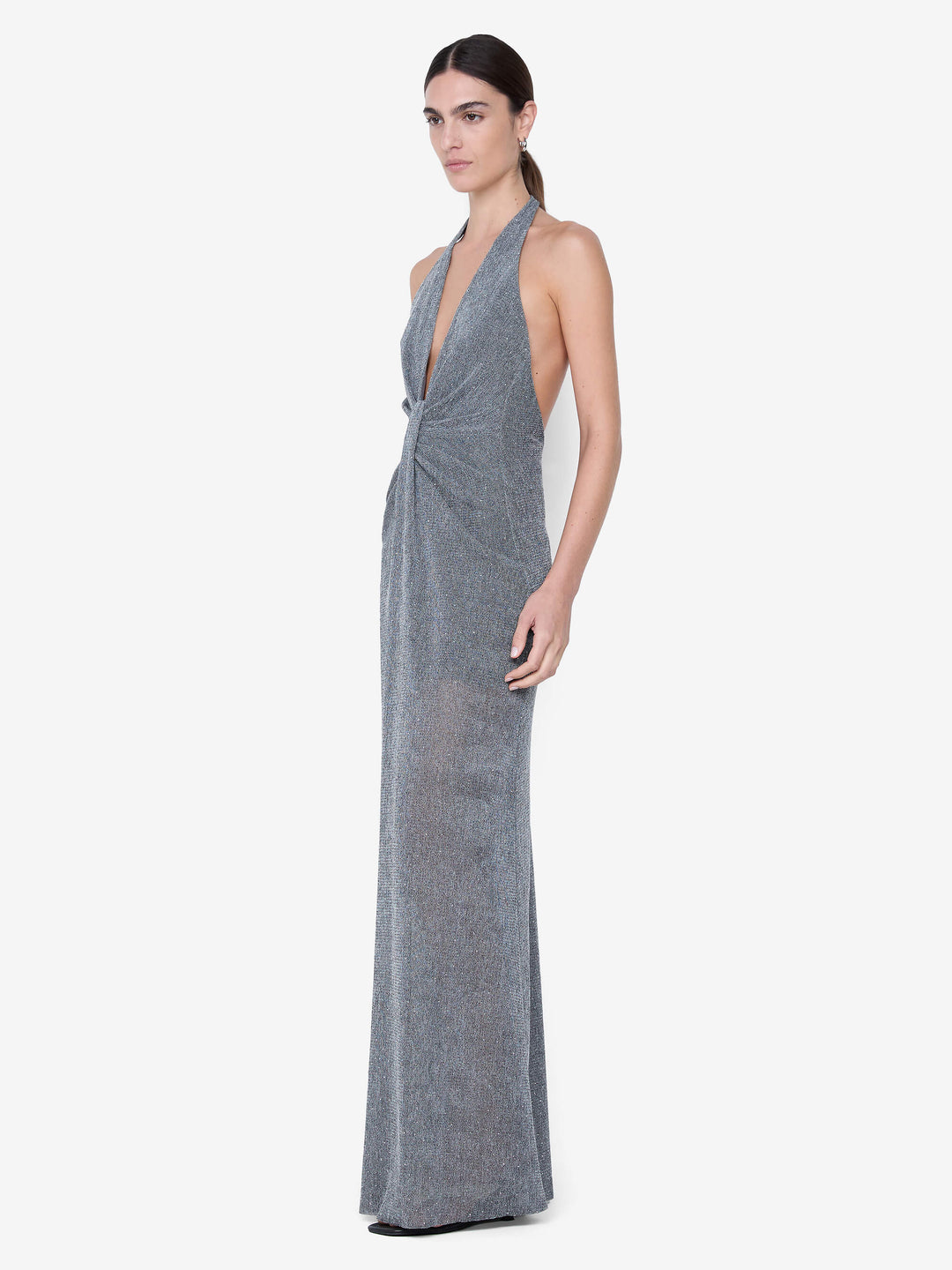 ASTRA DRAPE MAXI DRESS - CHROME