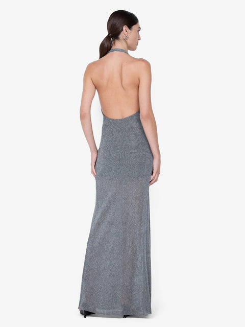 ASTRA DRAPE MAXI DRESS - CHROME