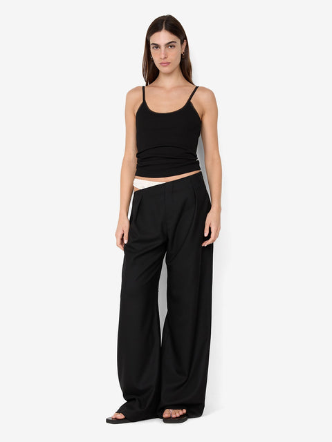 DEMI CONTRAST ASYM PANT - BLACK