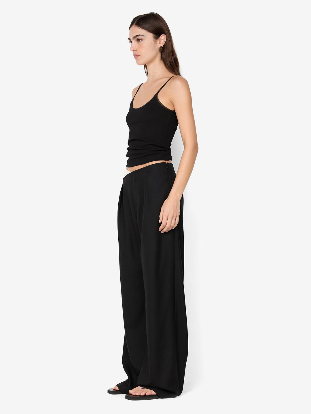 DEMI CONTRAST ASYM PANT - BLACK