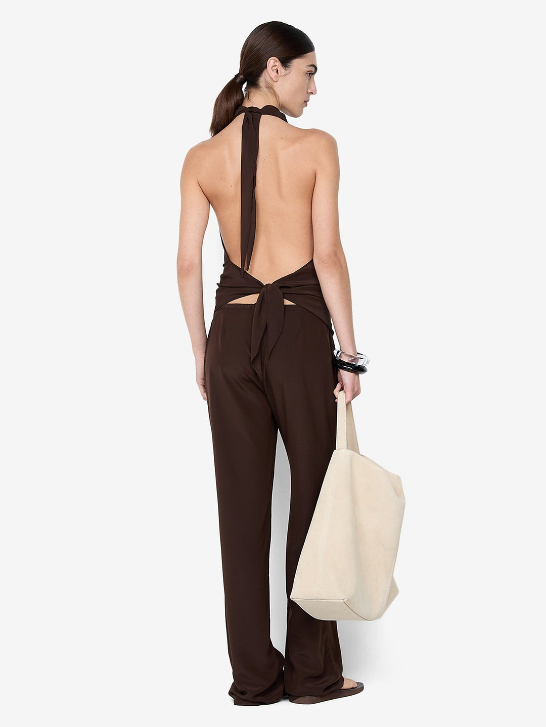 LUCIE HALTER TOP - DARK CHOCOLATE