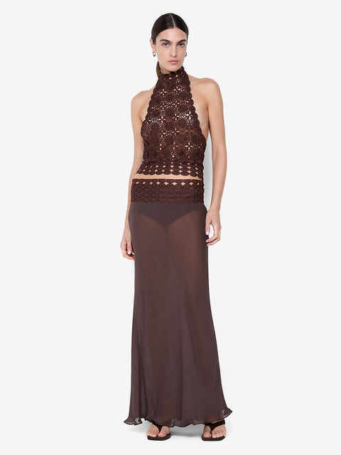 ANIA HALTER TOP - DARK CHOCOLATE