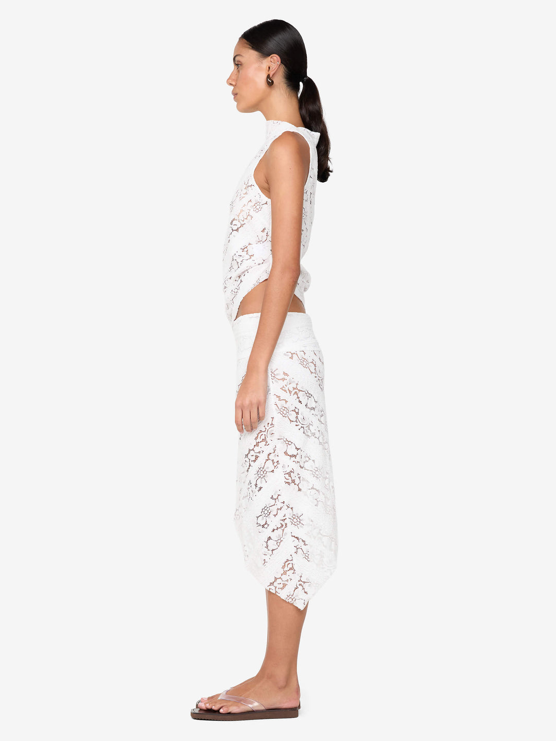 HENRIETTA ASYM SKIRT - WHITE