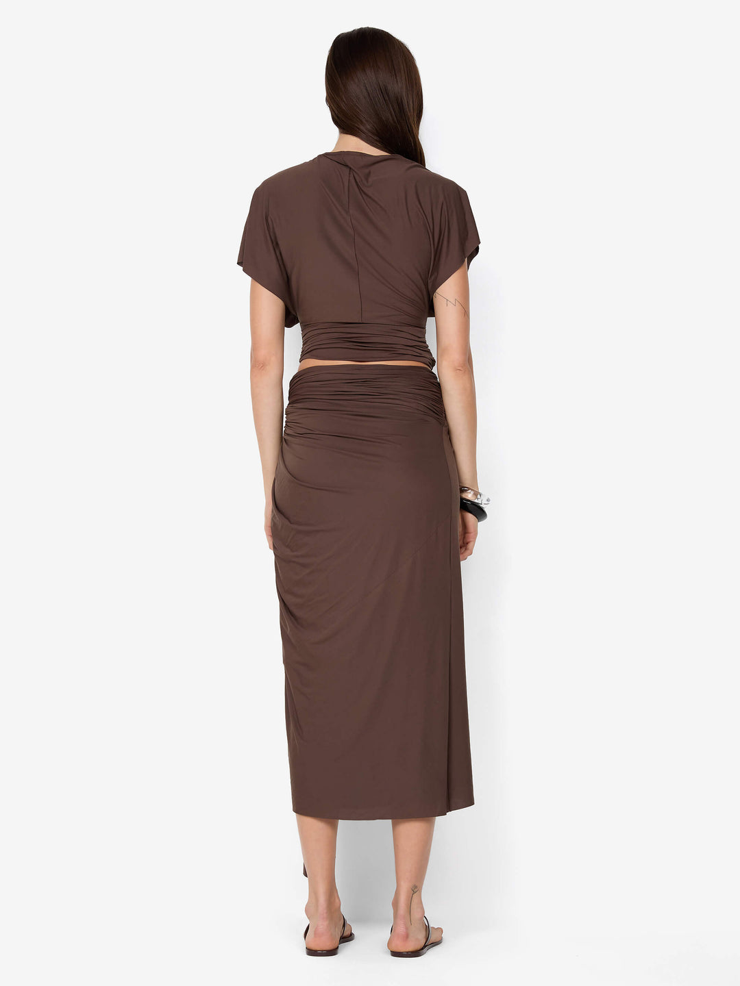 CLEMENTINE DRAPE SKIRT - MILK CHOCOLATE