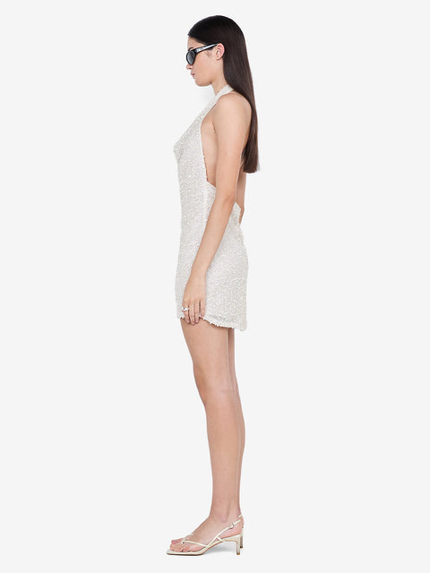 EDITH HALTER MINI DRESS - BUTTERCREAM