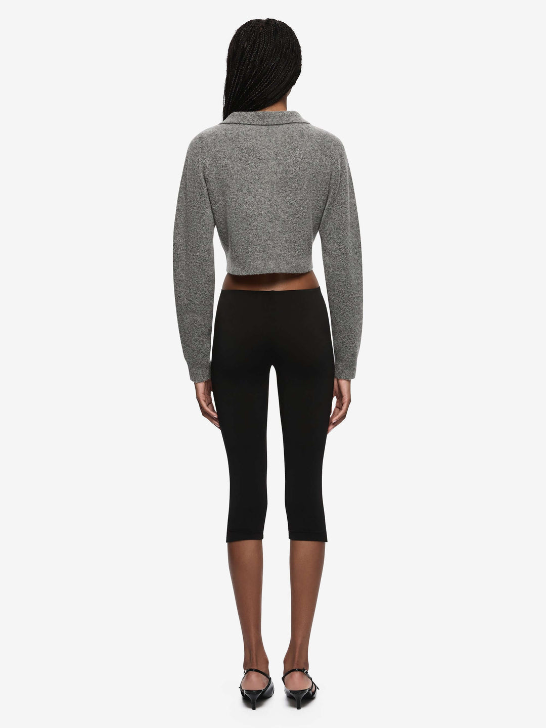 ADA CROPPED CARDI - CHARCOAL