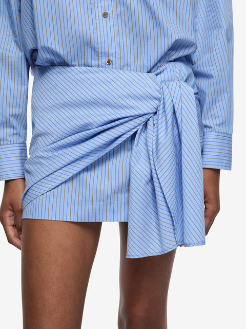 LINUS MINI SKIRT - CHAMBRAY BLUE STRIPE