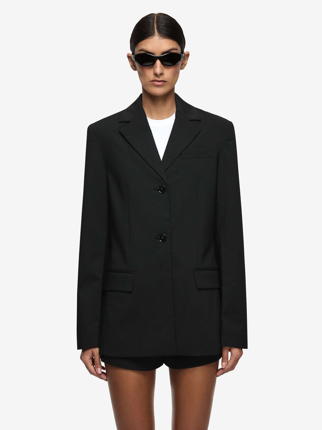 MARCELLI BLAZER  - BLACK/WHITE PINSTRIPE