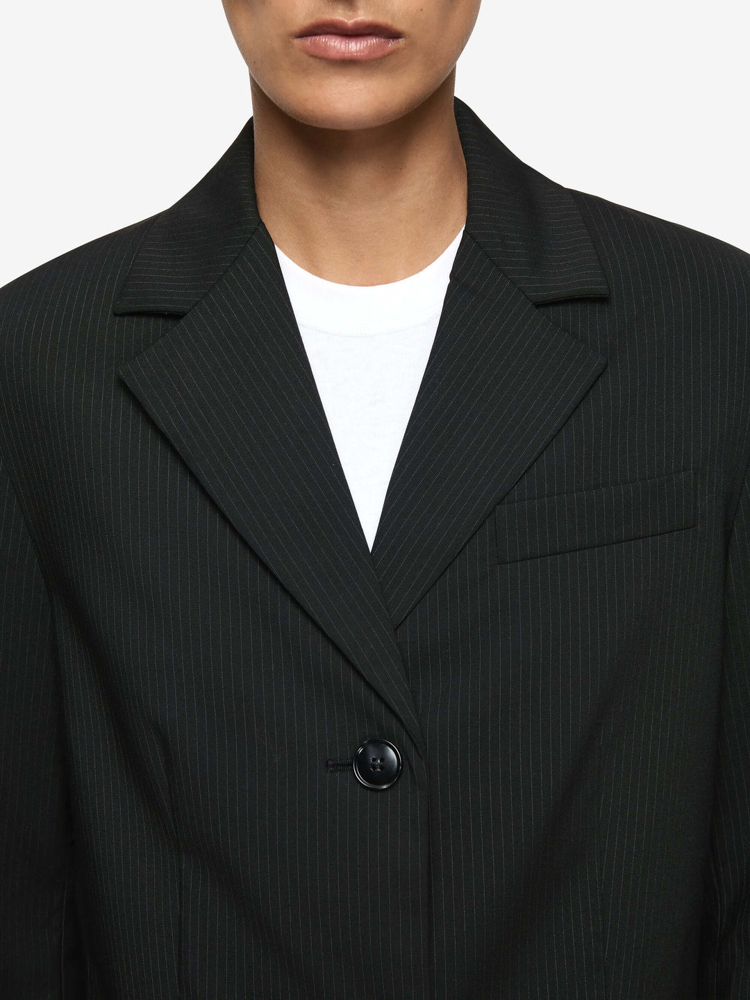 MARCELLI BLAZER  - BLACK/WHITE PINSTRIPE