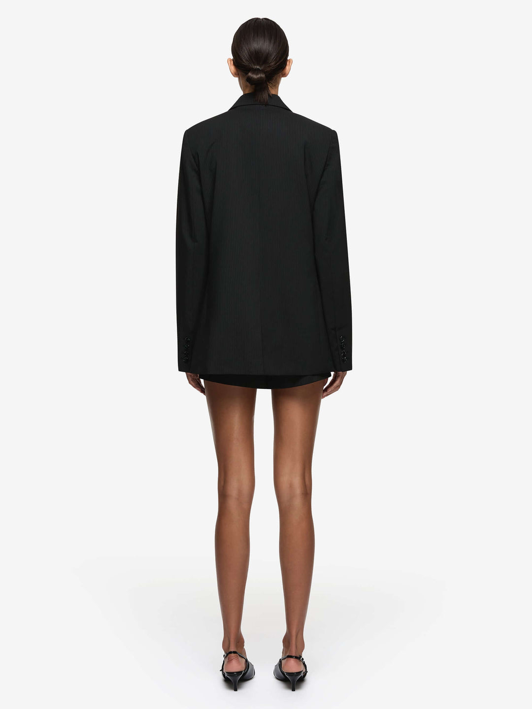 MARCELLI BLAZER  - BLACK/WHITE PINSTRIPE