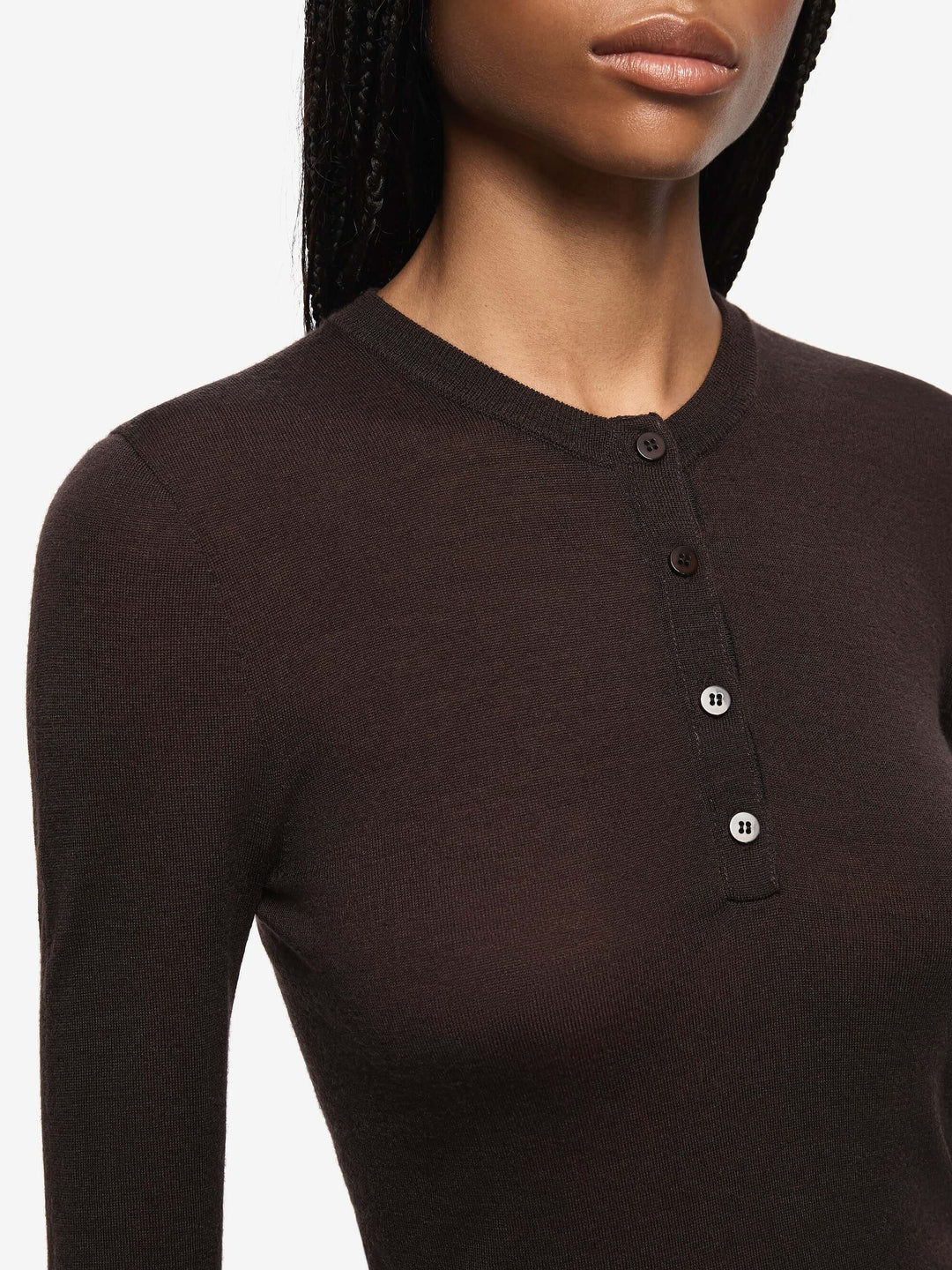 RUE LONG SLEEVE TOP - DARK CHOCOLATE