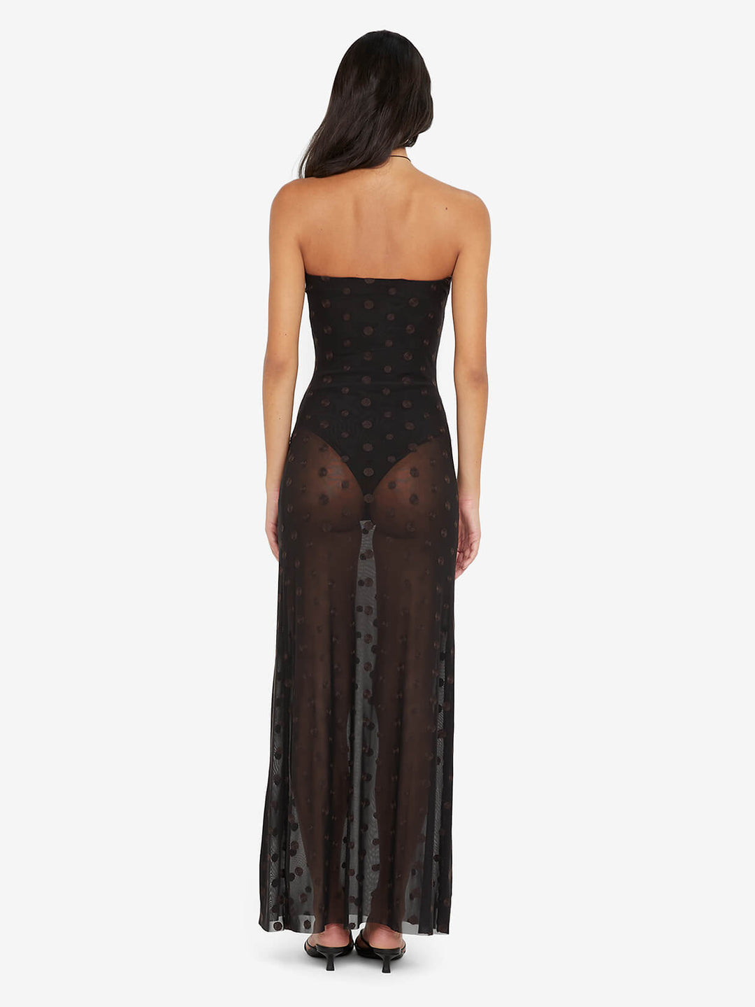 KARLA STRAPLESS MAXI DRESS - BLACK/CHOC SPOT