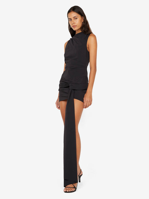 DOMENIC ASYM MINI DRESS - BLACK