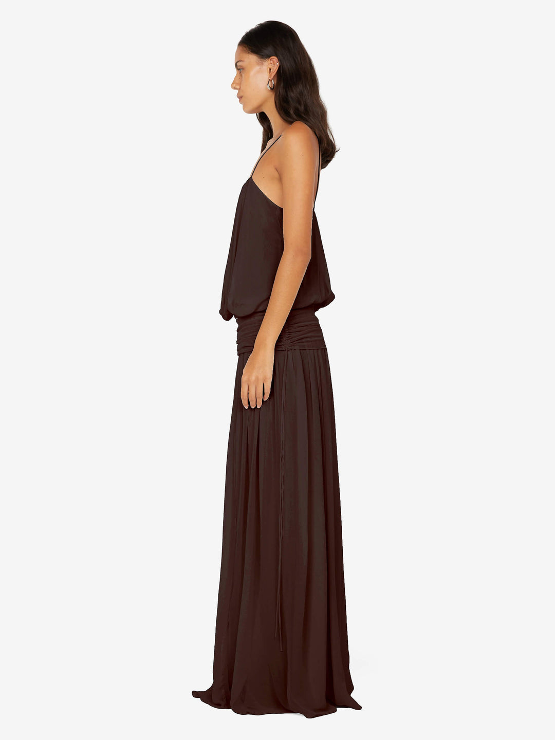 CAMILLE BLOUSON DRESS - DARK CHOCOLATE