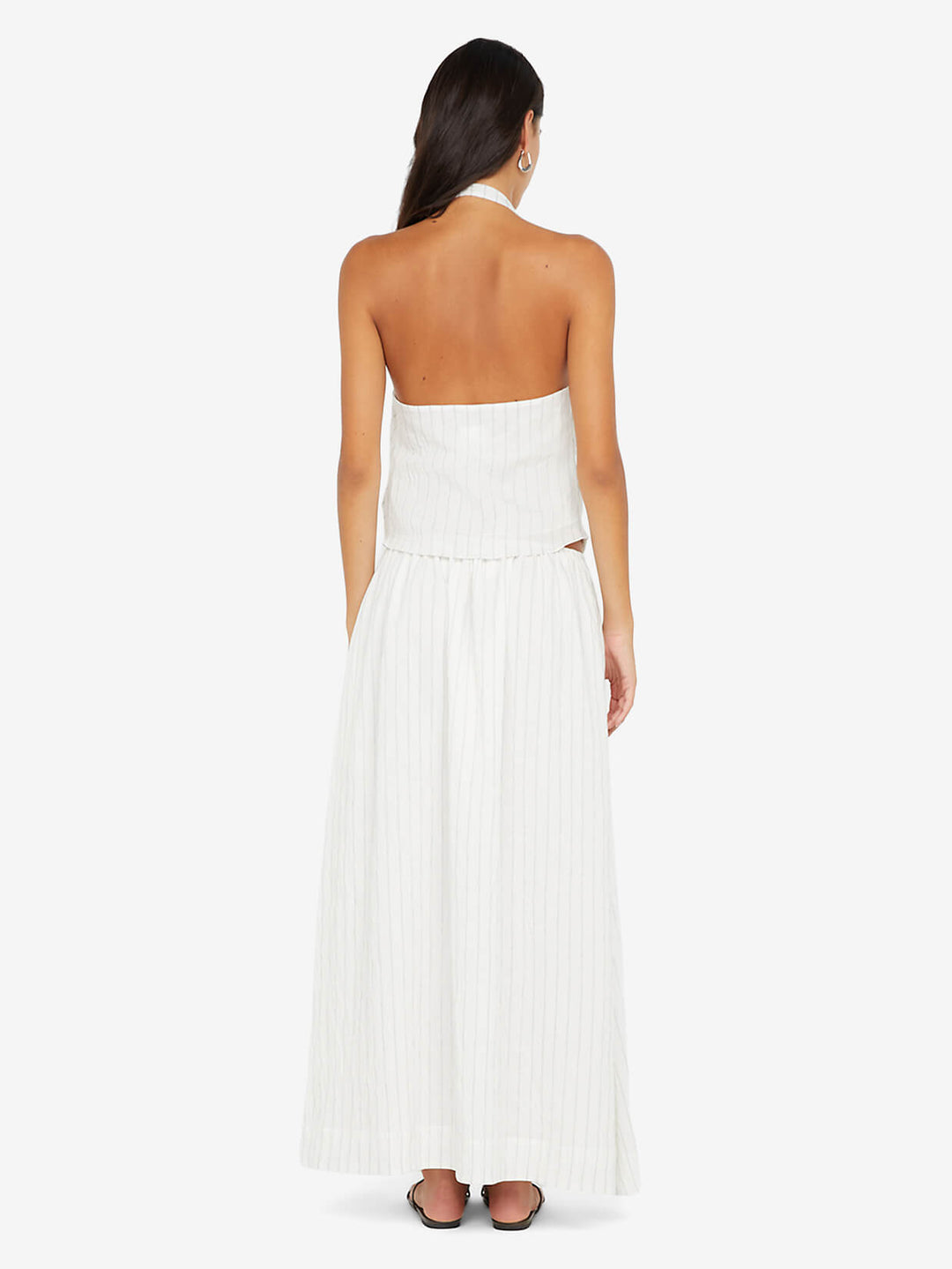 SASKI MAXI SKIRT - WHITE/BLACK STRIPE