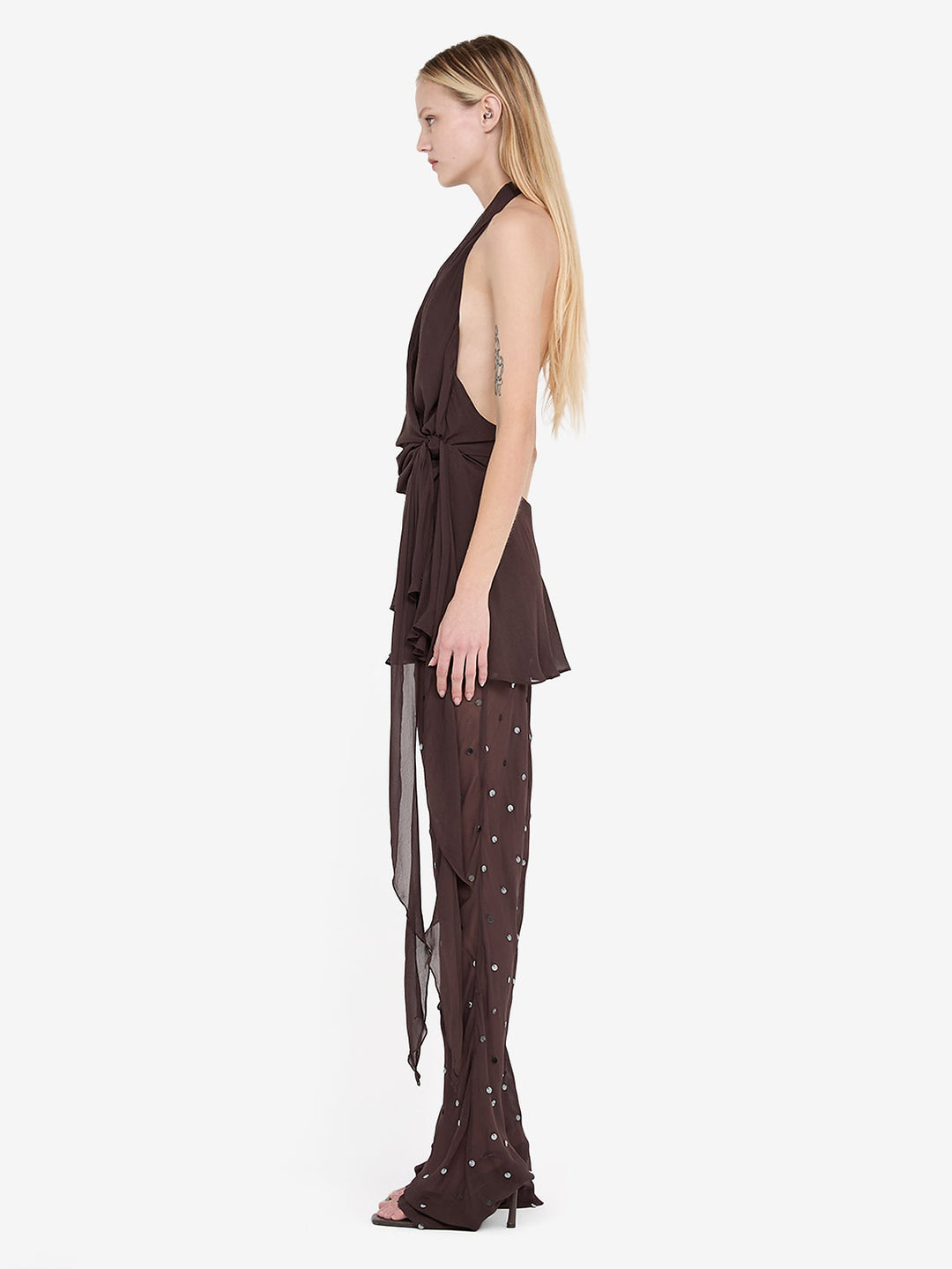 ARIELLE PANT - DARK CHOC SEQUIN